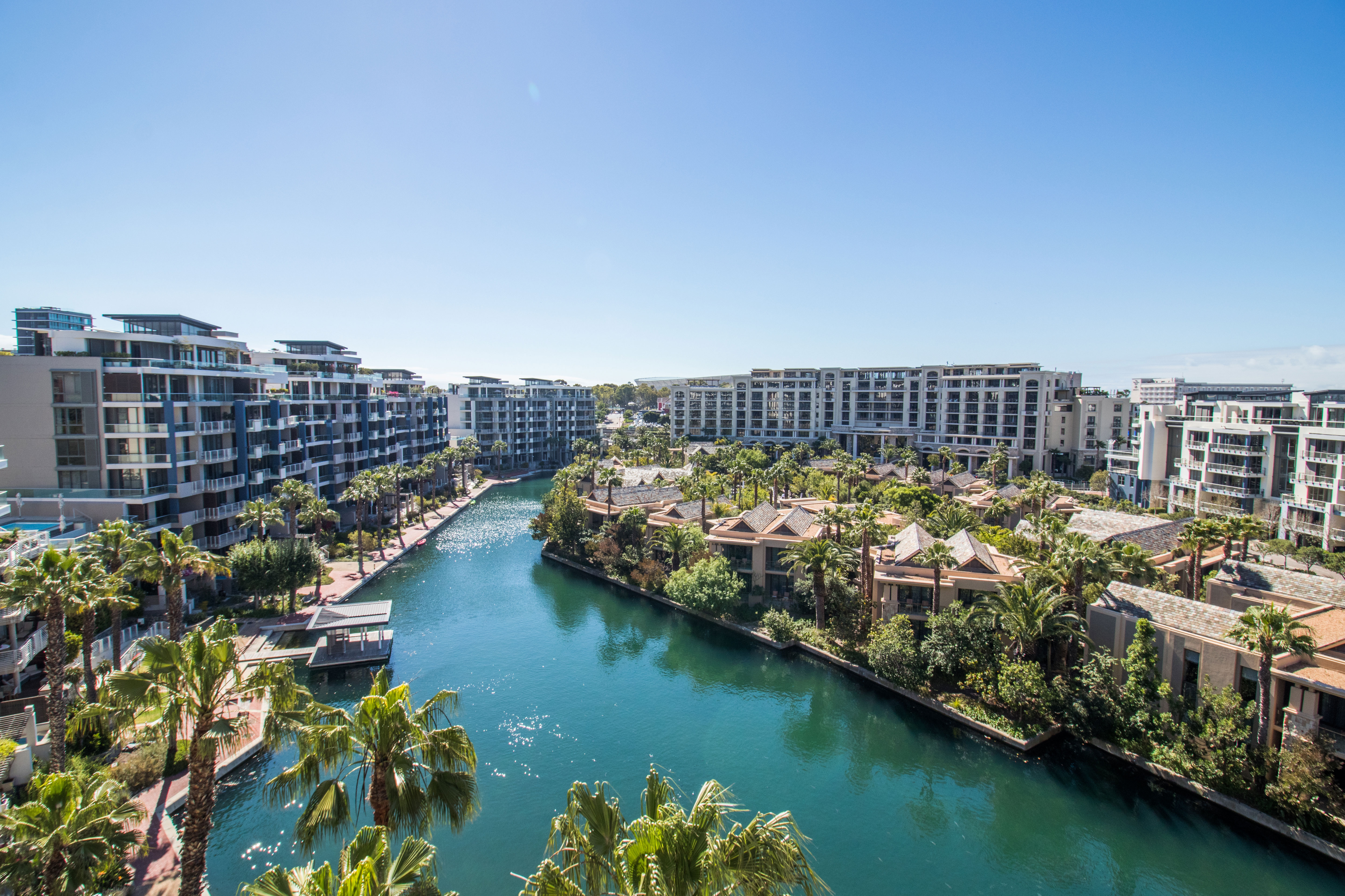 Waterfront apartment balcony view
